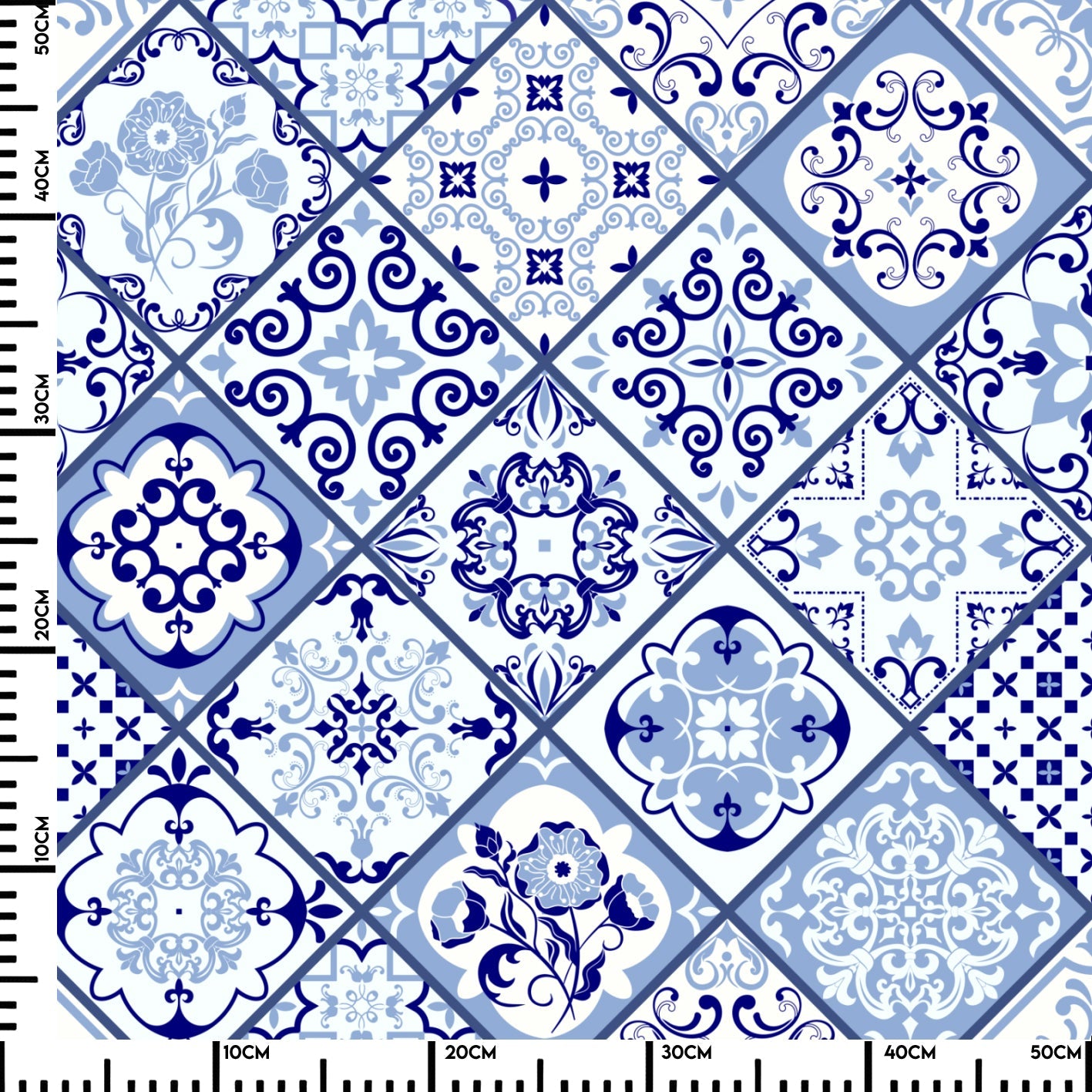 Küchenrückwand Blue Patchwork