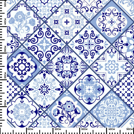 Küchenrückwand Blue Patchwork