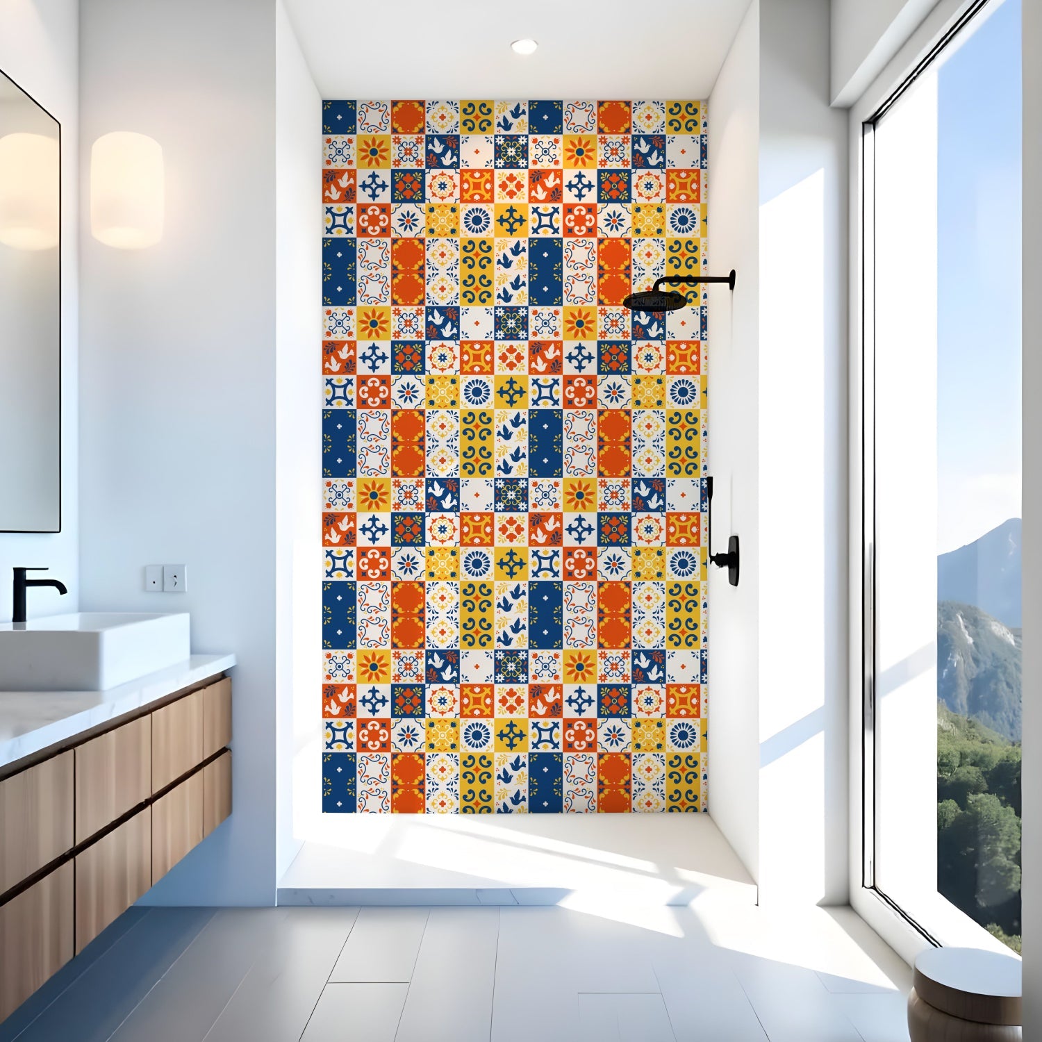 Duschrückwand Patchwork